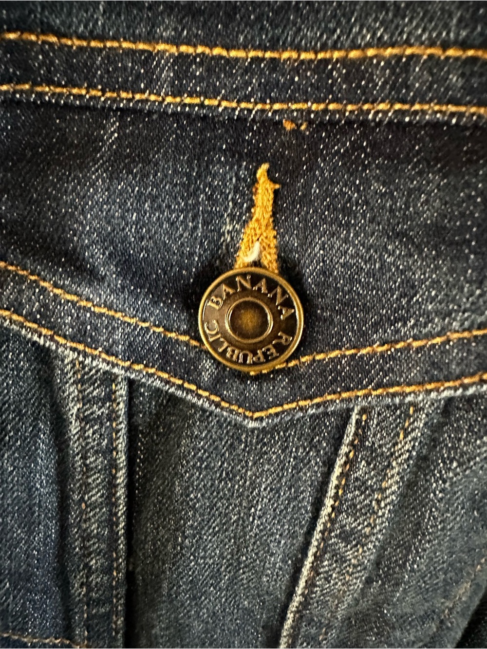 Banana Republic Dark Blue Denim Jean Jacket ** read description ** - Picture 8 of 11